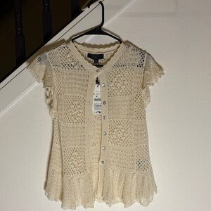 Zara Kids Cream Knit Blouse